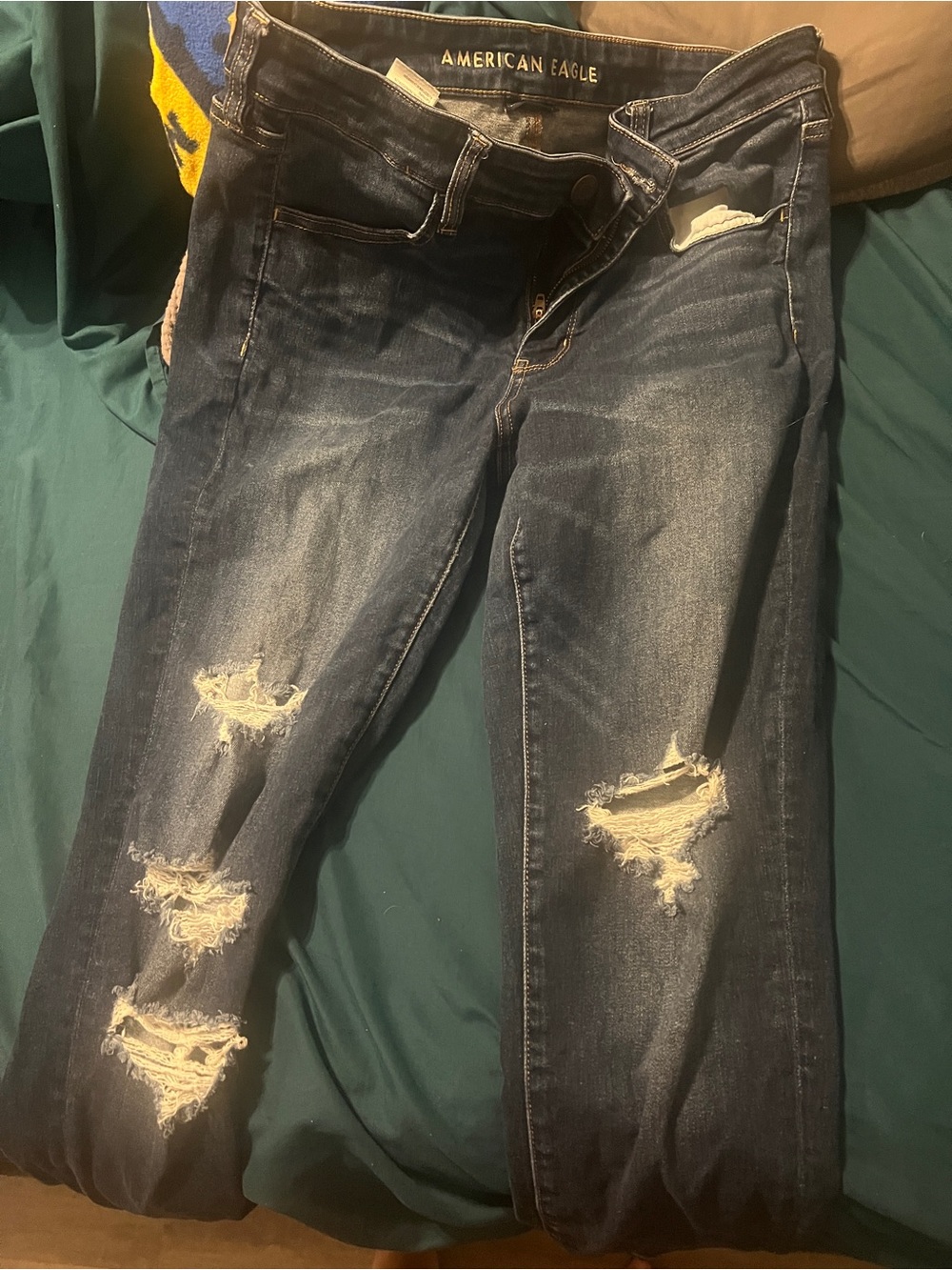 American Eagle Outfitters Distressed Dark Indigo Skinny Jeggings